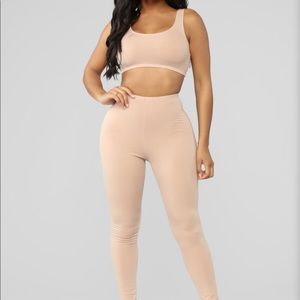 Two piece nude set from Fashion Nova